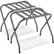 Pack of 2 Pannier Rack, Pannier Rack for Guest Room, Suitcase Stand, Steel Frame, Foldable, for Bedroom, Pannier Rack for Bedroom, White