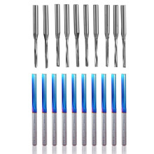 10 Pcs Two Flutes Straight End Mills Straight Slot Bit &10Pcs 3.175 Shank Coated Straight End Mill 2 Flute