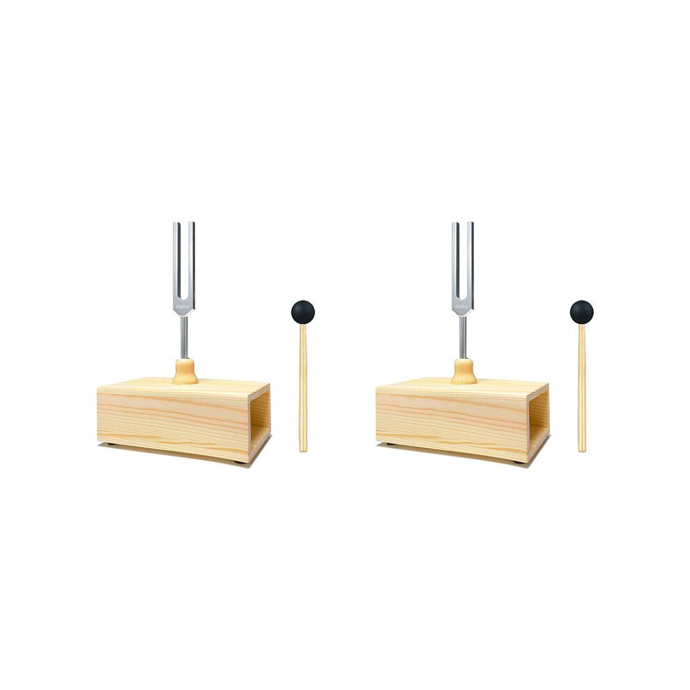 2X 432 Hz Tuning Fork with Resonance Box,for Sound Healing,Tuning Fork Resonance Teaching, Hearing Tests, Meditation