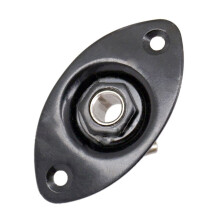 1x Oval Indented Guitar Jack Plate 30 BK Oval Indented Guitar Jack Plate & 6 Roller Bridge Tremolo Saddles with Wrench