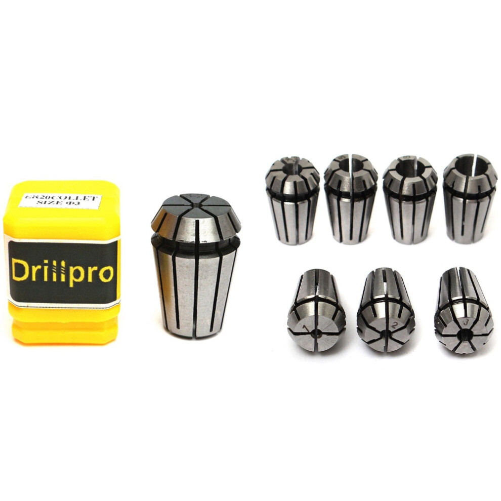 7Pcs 1-7Mm Er11 Spring Collet & 13Pcs 1-13Mm Er20 Spring Collet Set Cnc Workholding Engraving & Milling Lathe 4714239073556