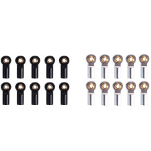 20Pcs Metal M3 Link Tie Rod End Ball Joint for 1/10 Rc Car Crawler Axial Scx10 D90 D110 - 10Pcs Black & 10Pcs Silver