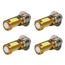 4X H6M PX15D P15D LED Headlights Hi-Lo Bulb for Motorbike Scooter Moped Light Lamp White 1500Lm 12-30V