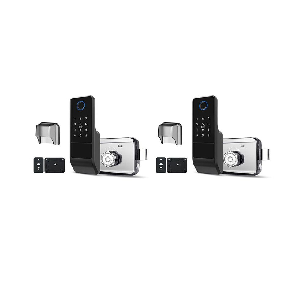 2X Waterproof Tuya Wifi Smart Door Lock Digital Password Double Fingerprint Electronic Rim Lock 4713286704994