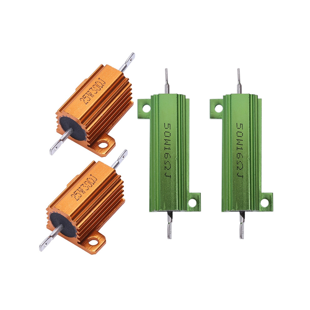 4Pcs Chassis Mount Green Wirewound Aluminium Housed Resistor - 2 Pcs 50W 16 Ohm & 2 Pcs 25W 30 Ohm 4713134033801
