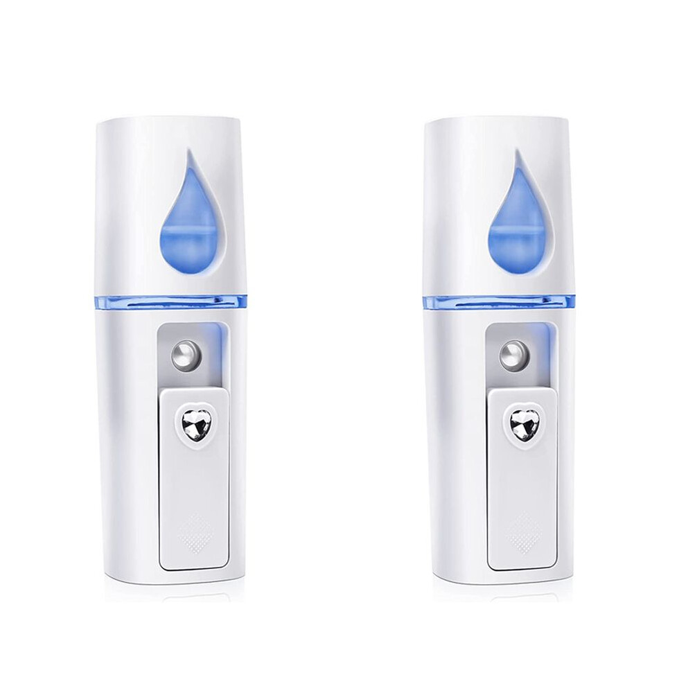 White 2X Portable Nano Facial Mister Mini Facial Steamer Atomization Eyelash Extensions With Mirror