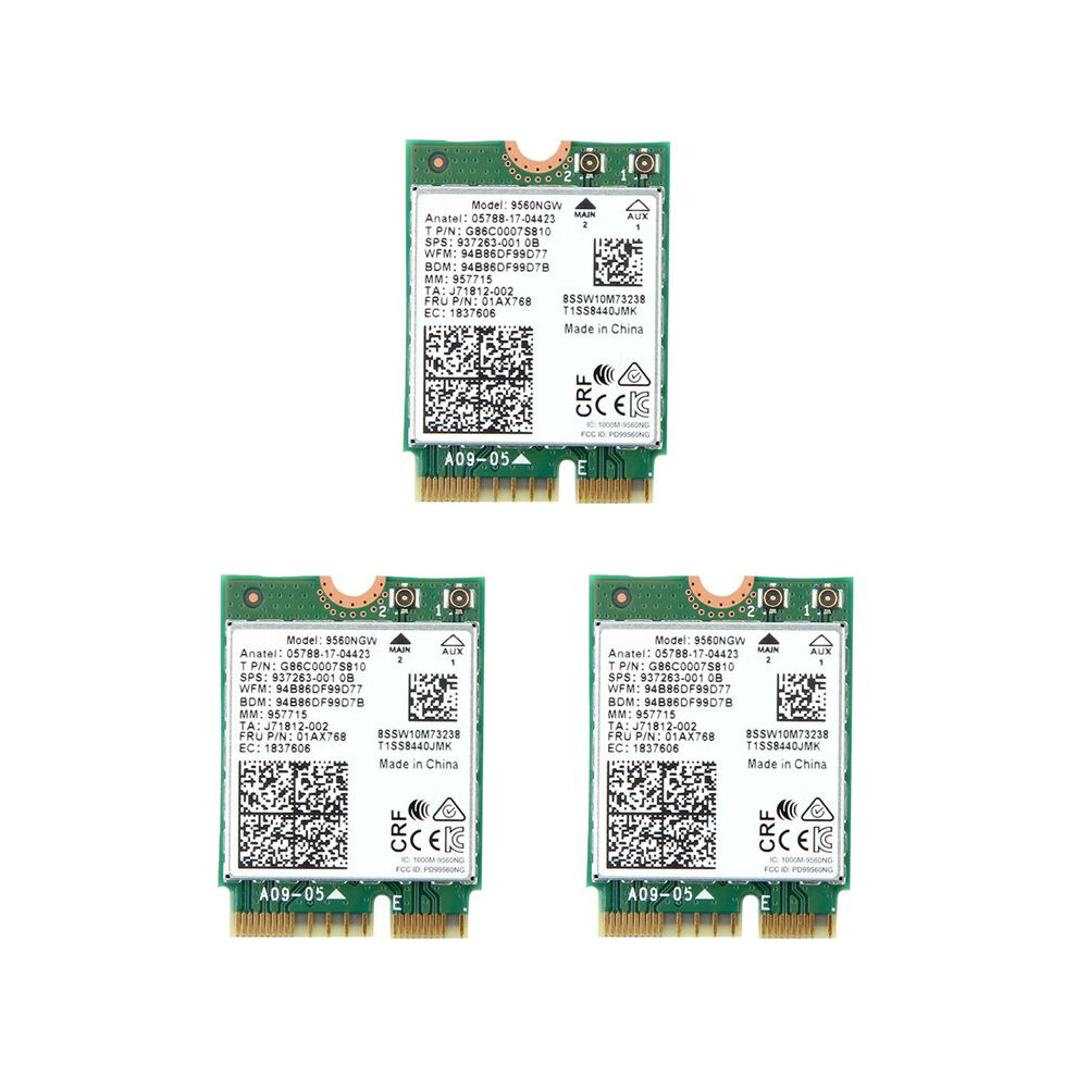 3X 1730Mbps for Intel Dual Band Wireless AC 9560 Desktop Kit Bluetooth 5.0 802.11Ac M.2 CNVI 9560NGW Wifi Card