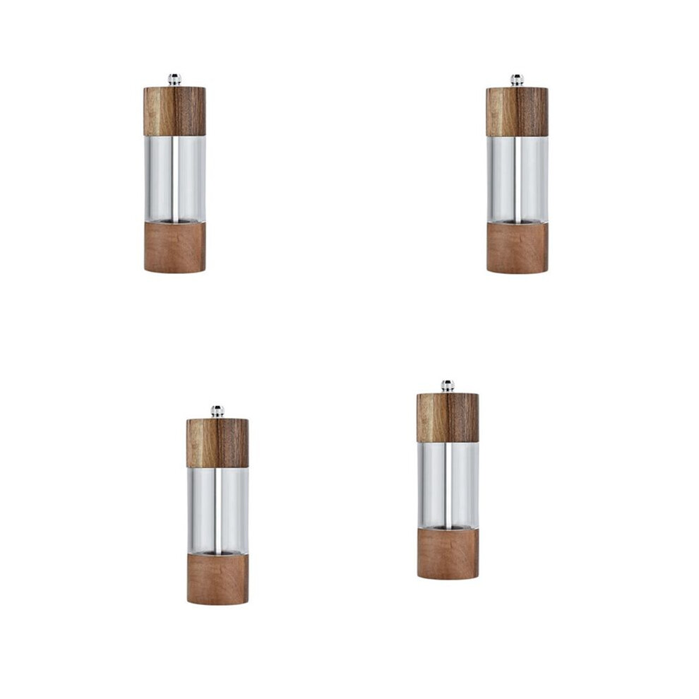 4X Pepper Grinder Transparent Pepper Mill Salt Grinding Ceramic Core Multipurpose Seasoning Bottle Cruet 6 Inches 4711904378060
