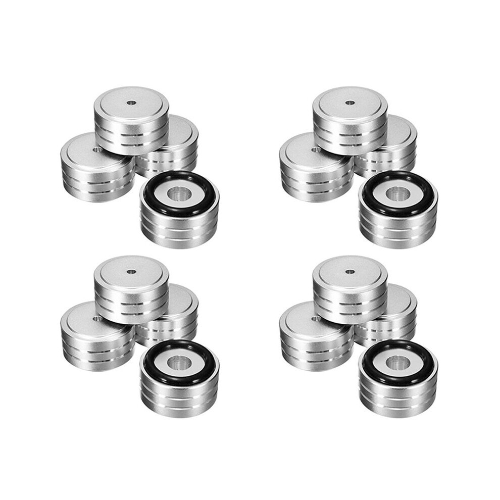 16Pcs 40X20mm Aluminum Hifi Amp Speaker Isolation Stand Turntable Dac Feet Pad (Silver) Silver 4713905325401