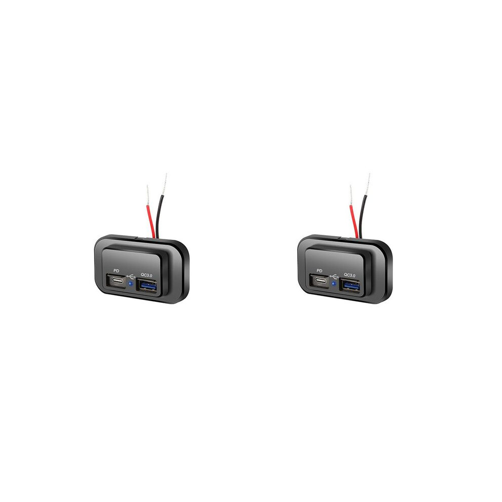 2X Usb+Pd Car Charger Socket 12V/24V Usb Charging Splitter Outlet Power-Adapter For Motorcycle Camper Truck Atv Boat Rv 4713101962899