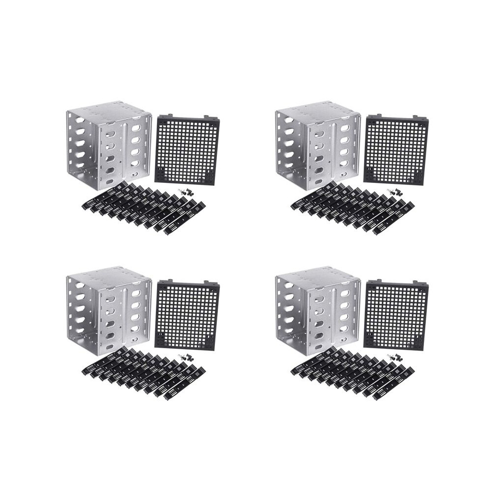 4set 5.25 Inch to 5 x 3.5 Inch SATA HDD Cage Rack Hard Drive Disk Enclosure HardDrive Disk Tray Caddy Adapter
