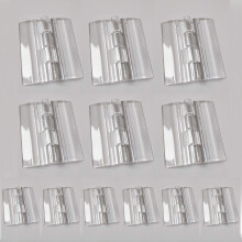 12Piece Clear Acrylic Hinges for Piano Makeup Box, Door, Cabinet – 25mm x 33mm  45mm x 38mm