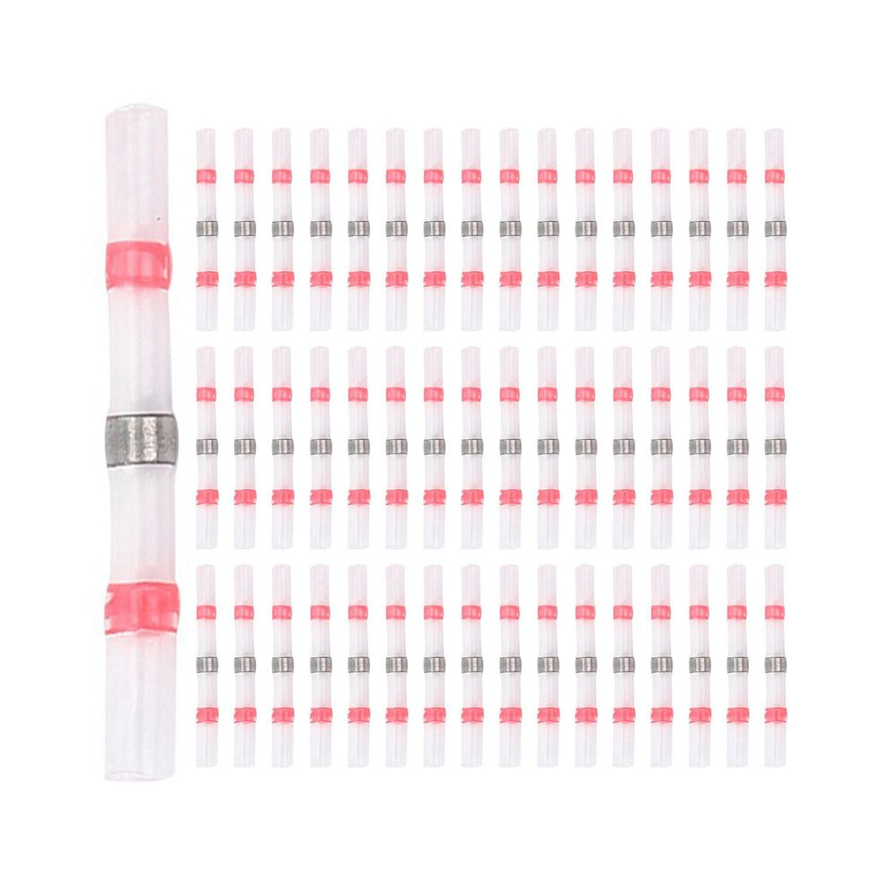 300Pcs Solder Seal Wire Connectors, Heat Shrink Butt Connector Waterproof Insulated Electrical Butt Terminals Red 4713578745124