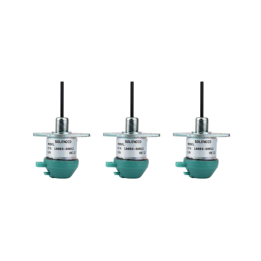 3X Fuel Shut Off Solenoid 1A084-60012 For Kubota Engine V2003 V2203 V2403 V3307 D1503 D1703 6131407705770