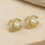 French Chic Pearl Crest Crystal Earrings 2