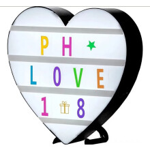 Letter Puzzle Light Box, Light Box, Cinema Light Box, Black Heart Shaped LED Light Box with Colored Alphabet Stickers