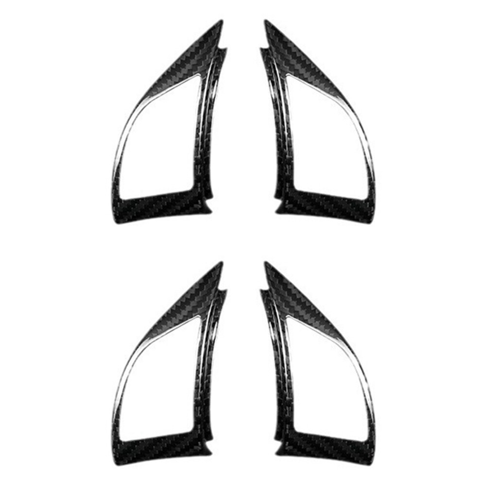 4X Real Hard Carbon Fiber Sticker For Fiat 500 Abarth 595 2010-2015 Car Steering Wheel Button Interior Trim(A) 6134218556111