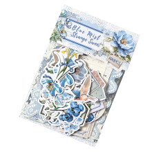 Charm Flower Sticker Set Paper Decorations For Personalize-Blue