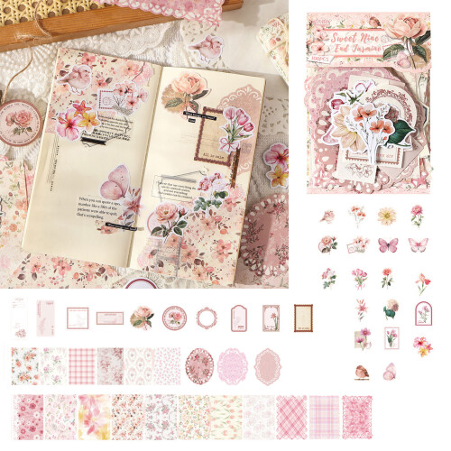 Charm Flower Sticker Set Paper Decorations For Personalize-Blue 2