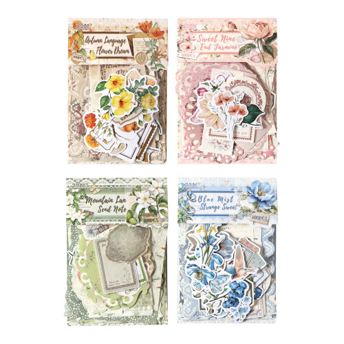 Flower Sticker Collection Craft Supplies For Memory Keep-Green 1