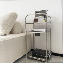Carrello da laboratorio in acciaio inossidabile, carrello multiuso con ruote girevoli, mobilità, lucidato con finitura lucida, robusto, durevole,