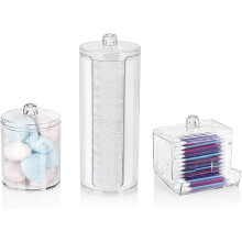 Contenitore in plastica trasparente, barattoli da farmacia per uso multiuso, organizer cosmetico in acrilico resistente all'umidità, ideale per