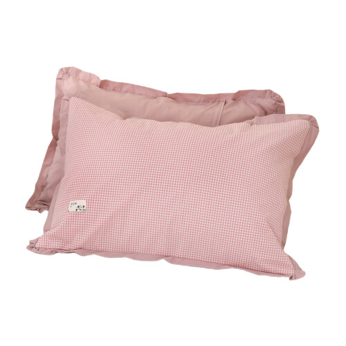 Checkered Pillowcase Durable Washed Cotton Pillow Cover-Pink