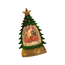 Christmas Tree Snow Globe Lamp LED Lighted-Small Green Car Old
