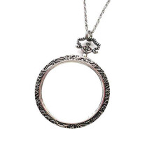 Portable Necklace Magnifier, 10x Handheld Magnifying Glass in Vintage Style, Pendant Necklace, Active Gift Magnifier for Library, The Progress