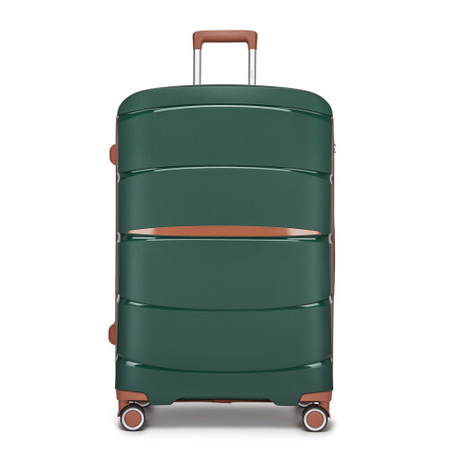 Green Brown PP Suitcase Set 20+24+28'' with TSA Lock 2