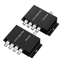 Modulære videoovervåkingsløsninger, analog videomultiplekser, 4-kanals plug and play, koaksialkabelkompatibel, anti-interferensstøtte, hotsw