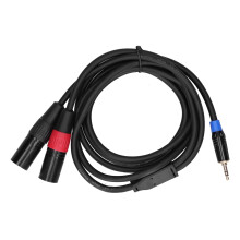 Dual-XLR-Stecker-Audioadapterkabel, Stereo-Audiokonverter für 3,5-mm-Geräte, Plug-and-Play-Design mit doppelter Abschirmung, sauerstofffreies