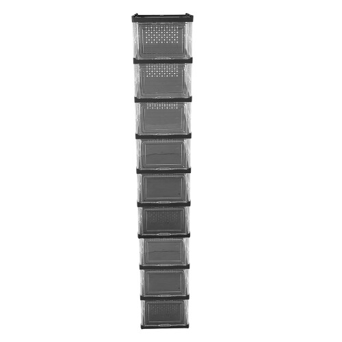 Living And Home 9-Tier Foldable Shoe Cabinet, Black