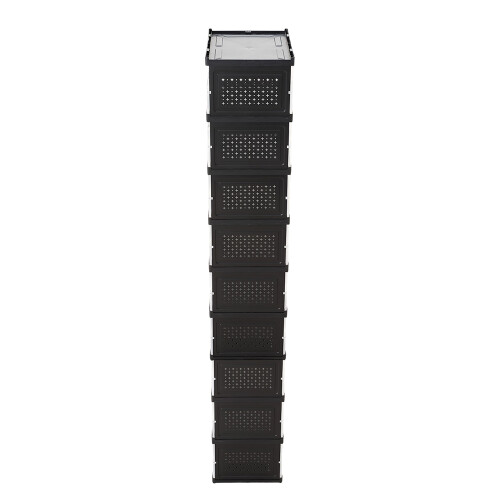 Living And Home 9-Tier Foldable Shoe Cabinet, Black 2