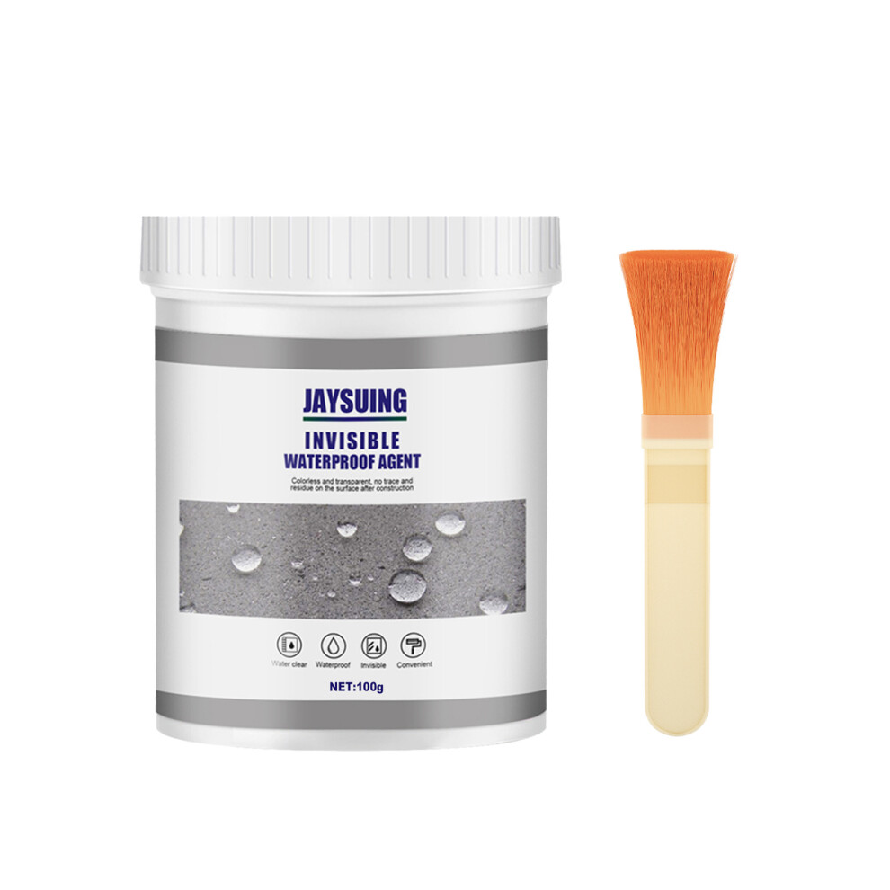 (100G+Brush) Jaysuing Transparent Waterproof Glue, Bathroom Cracks And Leaks, No Brick Repair And Paint Glue 6900054946351