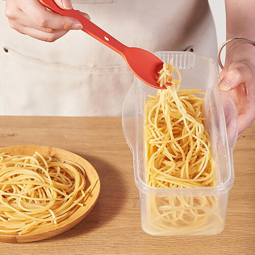 Microwave pasta maker – Spaghetti cooker, heatresistant container with sieve 2