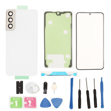 Athsholáthar Gloine Cúil do Samsung Galaxy S22+ Plus Ábhar Préimhe Cithíocht Cúil Comhoiriúnach le Téip Réamhshuiteáilte agus Tacar