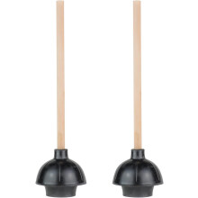 Heavy Duty Toilet Plunger, Double Thrust Force Suction Cup Ensures Maximum Efficiency, Perfect For Bathroom Stores Restaurants (Black)