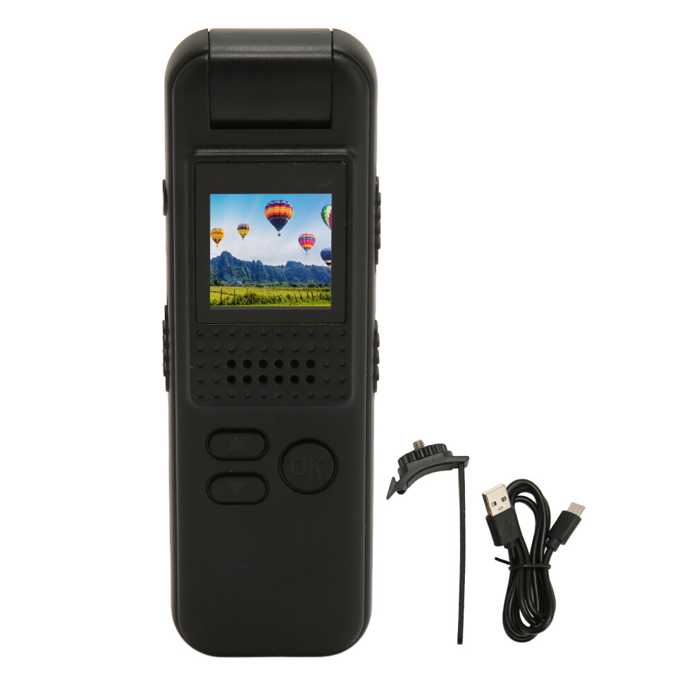Loop Recording Body Worn Camcorder, Stereo Sound Playback Hd 1080P Video Recording With 180 Rotatable Lens, Multifunctional Audio And Video Device 9416038815560