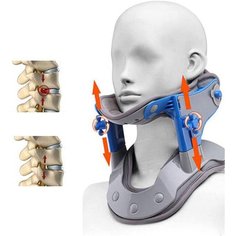 Neck Brace Neck Support Bandage, Neck Puller Device Collar Bandage, Ergonomic Collar Neck Puller Device Adjustable Braces for Pain Relief