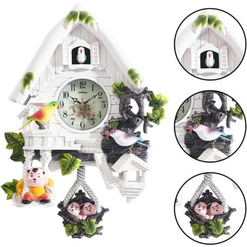 Khaki Decorative Hanging Cuckoo Clock with Hourly Chirping 2