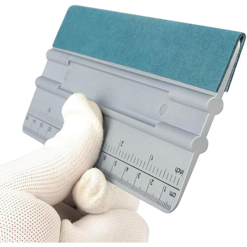 Professional wallpaper smoothing tool squeegee build in scale multipleuse felt pads for graphic installations 29 cm 2
