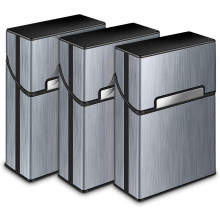 Estojo para 3 Cigarros, Porta-Cigarros de Alumínio, Lata de Metal para Cigarros de Bolso.