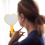2 Pcs Heart-shaped Handheld Makeup Mirror Lovely Portable Compact Mirror 4