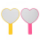 2 Pcs Heart-shaped Handheld Makeup Mirror Lovely Portable Compact Mirror 2