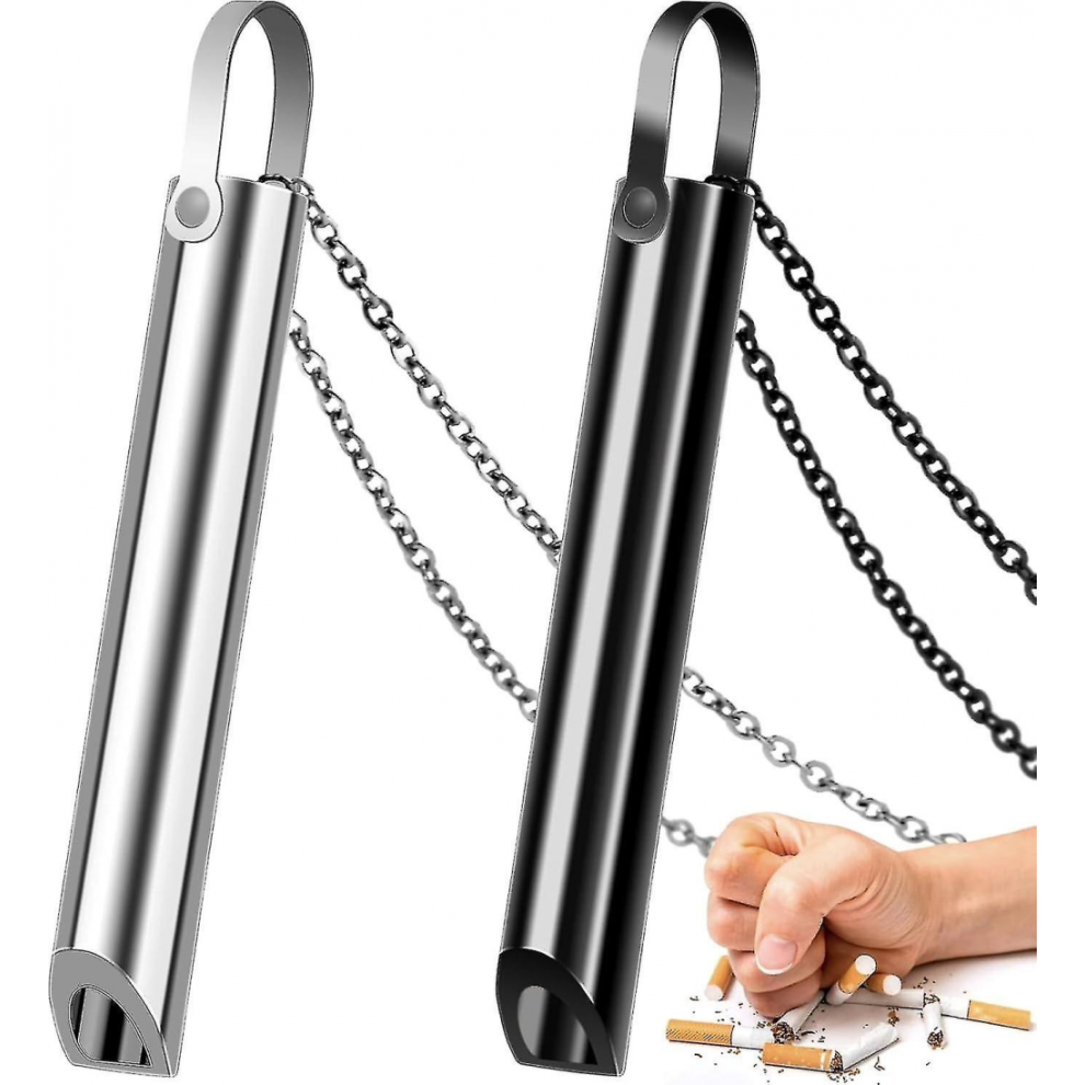 2pcs Quit Smoking Breathing Necklace, Anxiety Relief Necklace, Breathing Necklace Quit Smoking Aid, Breathing Exercise