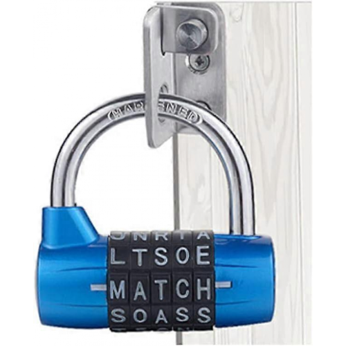 5 letter combination lock, directional lock, padlock letter code, word lock combination lock (blue) 1