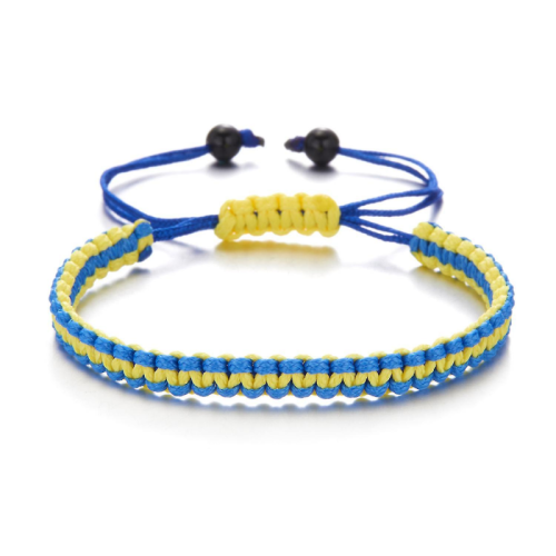 Βραχιόλια Lucky Knot Ηλίανθος με Σημαία Ουκρανίας, Χρώμα Μπλε Κίτρινο, Γυναικεία Αν 1