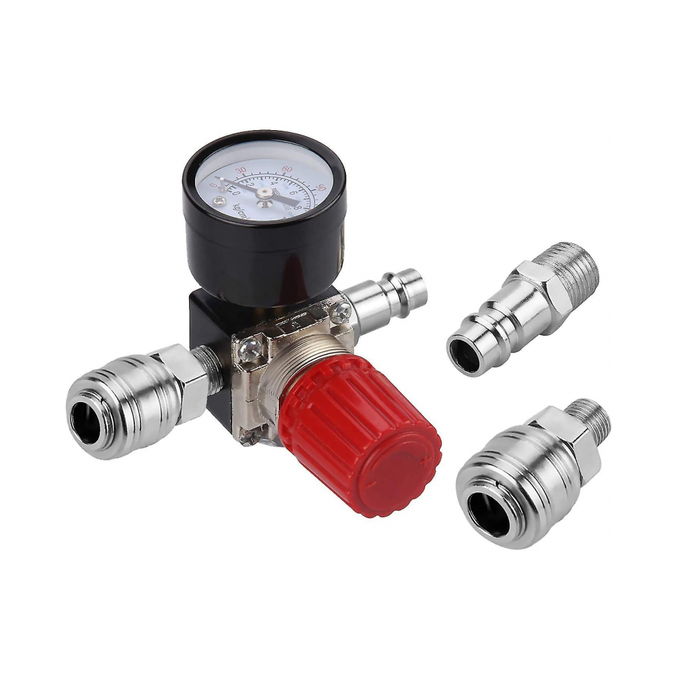Air Pressure Regulator Three Way Valve 175Psi 12Bar 1/4 Inch Air Pressure Gauge Regulator For Compressor (New 3 Way Valve) 6921102341416