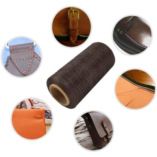 50m DIY Hand Stitched Leather Thread Leather Hand Woven Colored Polyester Flat Rope Ref: 8539 1